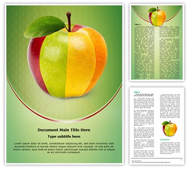Mixed Fruit Apple Editable Word Template
