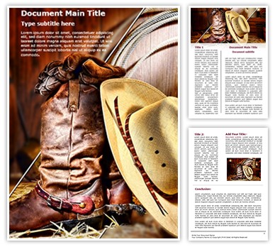 American Cowboy Editable Word Template