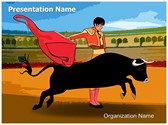 Spain Bullfighter Bullfighting Editable PowerPoint Template