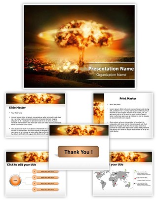 Nuclear bomb explosion Editable PowerPoint Template