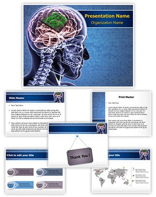 Brain Biochip Editable PowerPoint Template