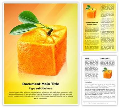 Cube orange Editable Word Template
