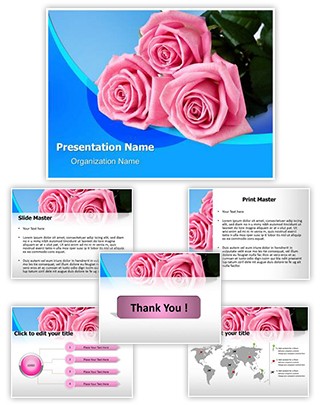 Pink Rose Editable PowerPoint Template