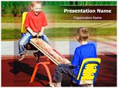 Kids on Seesaw Editable PowerPoint Template