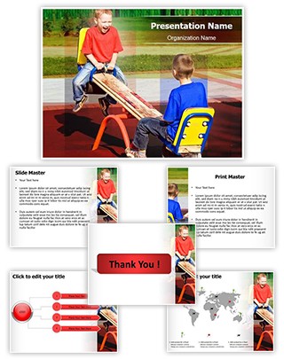 Kids on Seesaw Editable PowerPoint Template