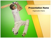 Cricket Bats Man Editable PowerPoint Template