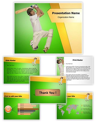 Cricket Bats Man Editable PowerPoint Template