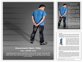 Handcuffed Man Editable PowerPoint Template
