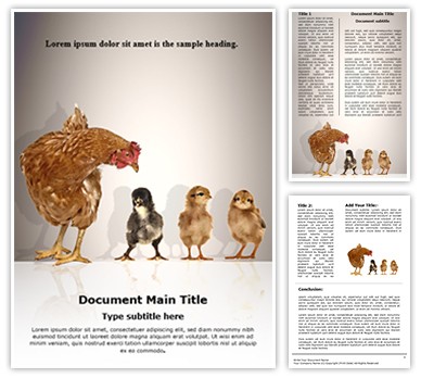 Hen with Chicks Editable Word Template
