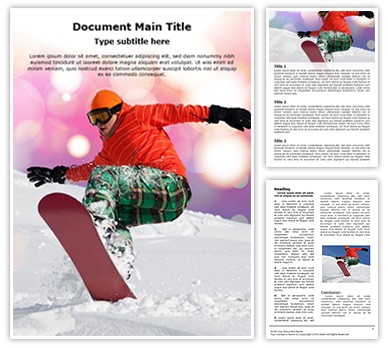 Snowboarder Editable Word Template