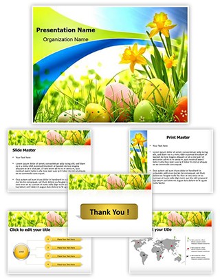 Easter Eggs Flowers Editable PowerPoint Template