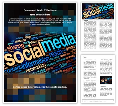 Social Media Words Editable Word Template