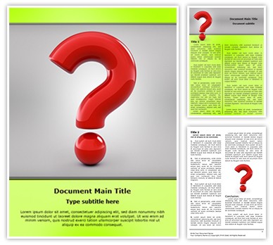 Question Mark Editable Word Template