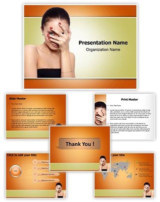 Shy Woman Editable PowerPoint Template