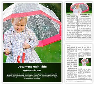 Child in rain Editable Word Template