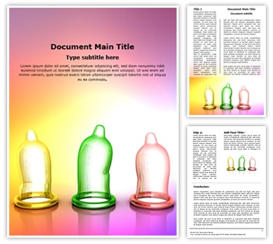 Colorful condoms Editable Word Template