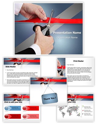 Ribbon Cutting Inauguration Editable PowerPoint Template