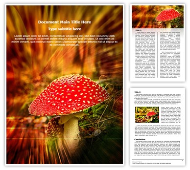Amanita poisonous mushroom Editable Word Template
