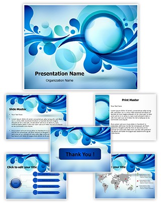 Blue Bubble Abstract Editable PowerPoint Template