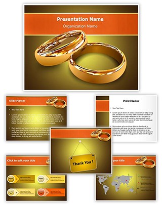 Wedding Couple Rings Editable PowerPoint Template