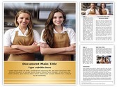 Cafe waitresses Editable PowerPoint Template