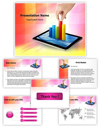 Tablet with graph Editable PowerPoint Template