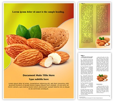 Almonds with kernels Editable Word Template