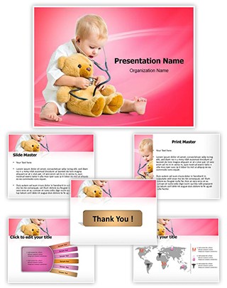 Kid Playing Doctor Editable PowerPoint Template