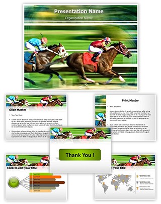 Racing Horses Editable PowerPoint Template