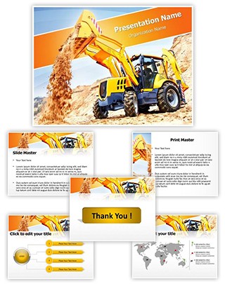 Wheel Loader Excavator Editable PowerPoint Template