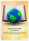 Open Book and Globe Editable Template