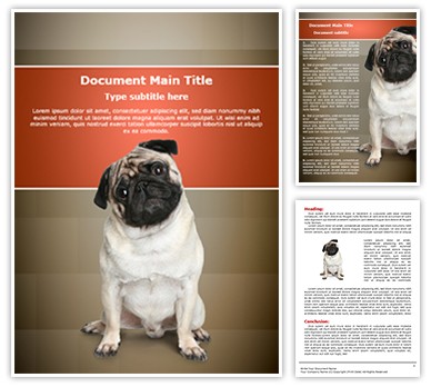 Pug puppy Editable Word Template