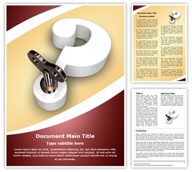 3D question mark key Editable Word Template