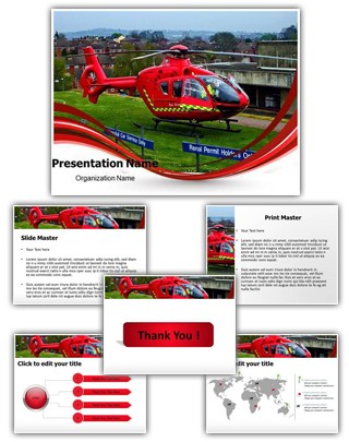 Medical Services Air Ambulance Editable PowerPoint Template