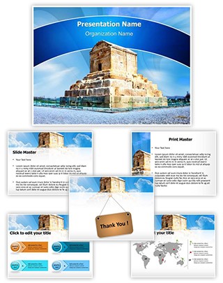 Cyrus Tomb Iran Editable PowerPoint Template