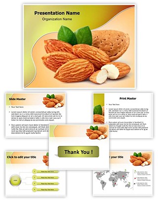 Almonds with Kernels Editable PowerPoint Template