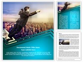 Businessman Suicide Jumping Editable PowerPoint Template