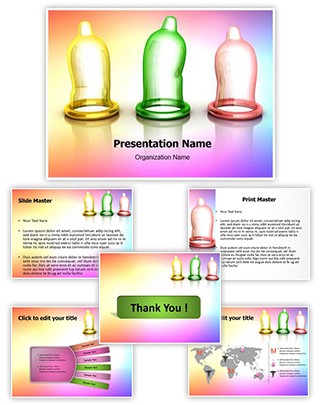 Colorful Condoms Editable PowerPoint Template