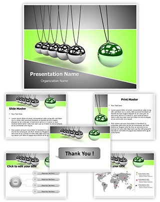 Newtons Cradle Editable PowerPoint Template