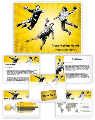 Handball Sports Player Editable PowerPoint Template