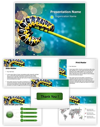 Butterfly Larvae Editable PowerPoint Template
