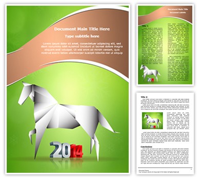 Horse Year Editable Word Template