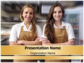 Cafe Waitresses Editable PowerPoint Template