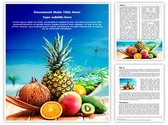 Fresh Fruits and Beach Editable PowerPoint Template