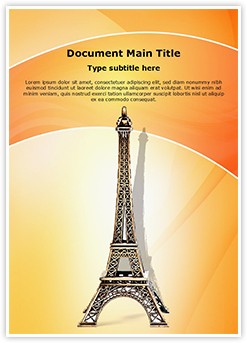Eiffel Tower Statue Editable Word Template