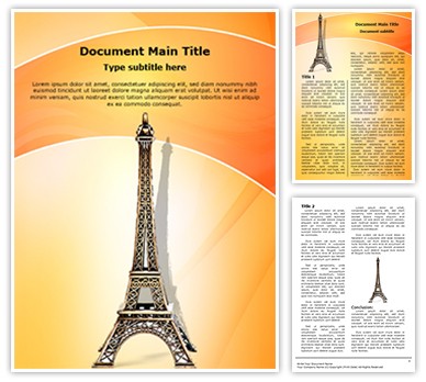 Eiffel Tower Statue Editable Word Template