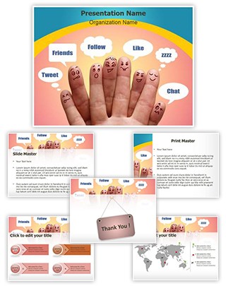 Communication Social Network Editable PowerPoint Template