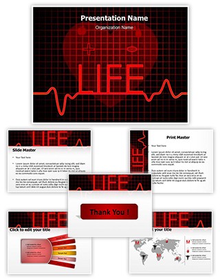 Medical Cardiogram Abstract Editable PowerPoint Template