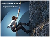 Climbing Businessman Editable PowerPoint Template