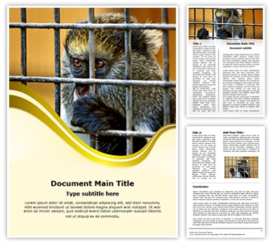 Monkey in Cage Editable Word Template